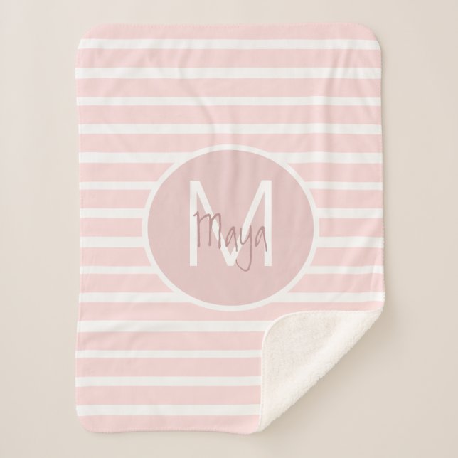 COUVERTURE SHERPA STRIPES ROSES SHERPA BLANKET (Devant)