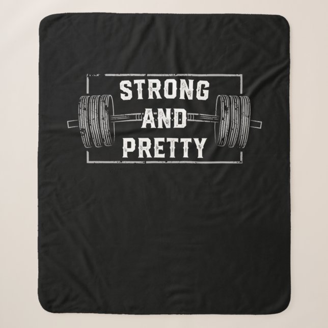 Couverture Sherpa Strong and Pretty Funny Gym Quotes Tank Top (Devant)