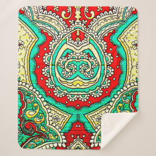 Couverture Sherpa style années 80, lumineux, néon, beau, psychédéliq