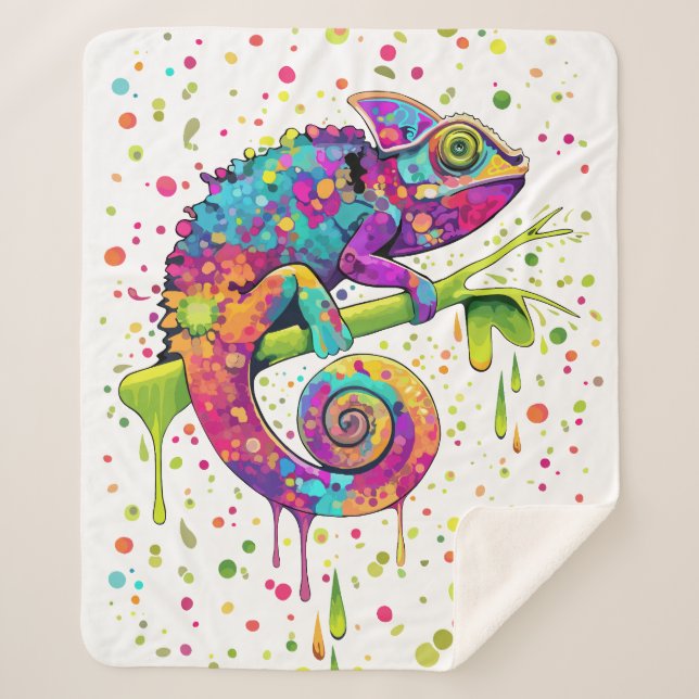 Couverture Sherpa Style d'aquarelle des teintures Chameleon (Devant)