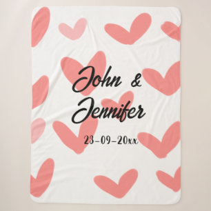 Couverture Sherpa style de texte minimal simple blanc mariage cœur r