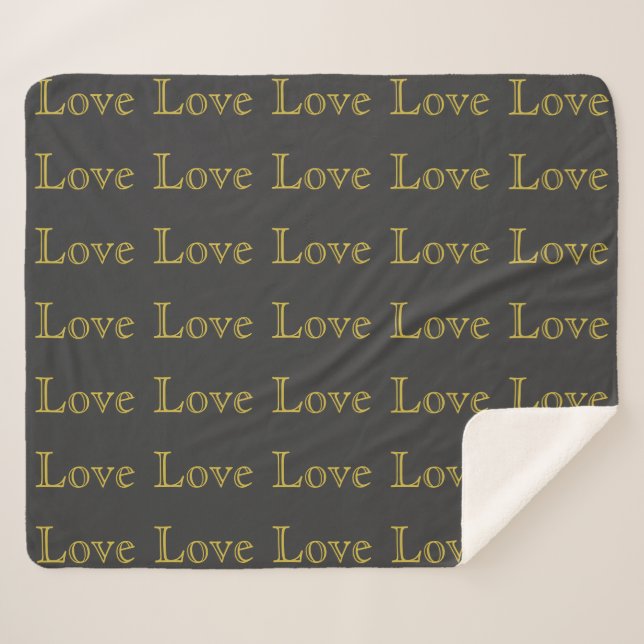 Couverture Sherpa Style Gold Grey Classic Love Mariage (Devant (Horizontal))