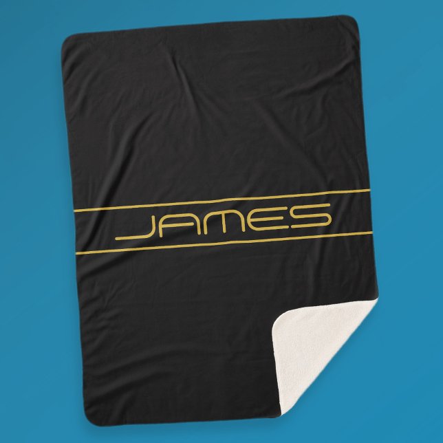 Couverture Sherpa Style moderne Editable Or Texte & Grilles (Créateur téléchargé)