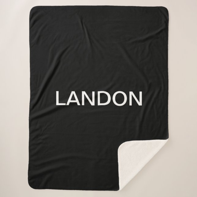 Couverture Sherpa Style moderne Gras Noir Blanc (Devant)