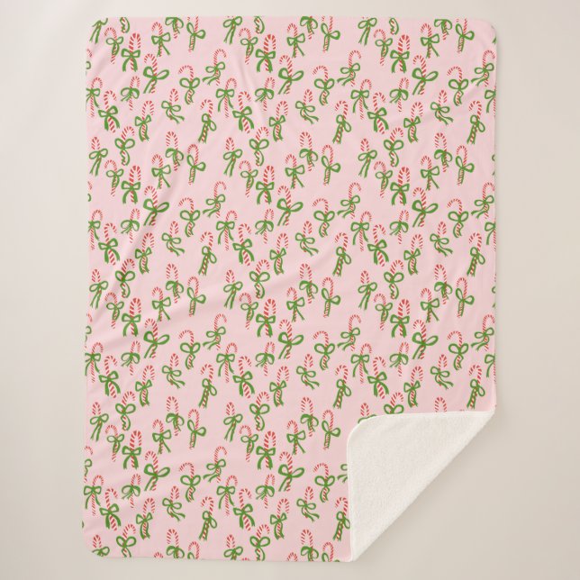 Couverture Sherpa Sucres de canne de Noël de Noël de Noël de Noël (Devant)