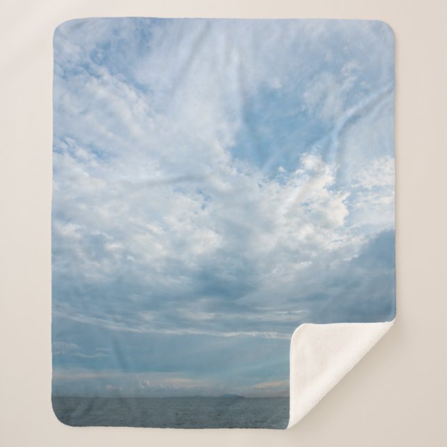 Couverture Sherpa Summer on the beach with sunset sky. Copy space. M (Devant)