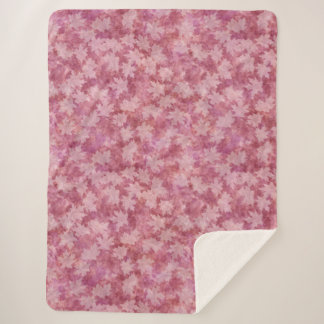 Couverture Sherpa Sunbleached Maple Leaves on Red Sherpa Blanket
