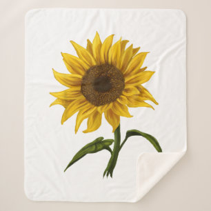 Couverture Sherpa Sunflower Sunshine Floral Aquarelle Fleur