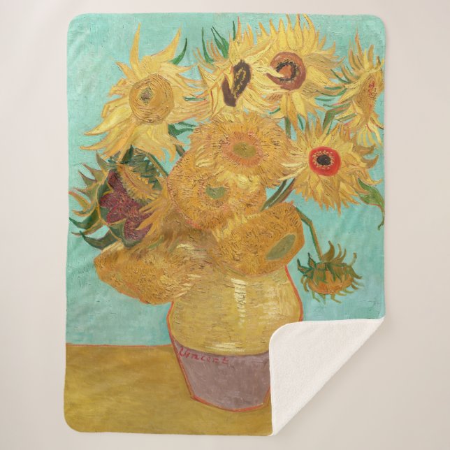 Couverture Sherpa Sunflowers Vincent van Gogh (Devant)
