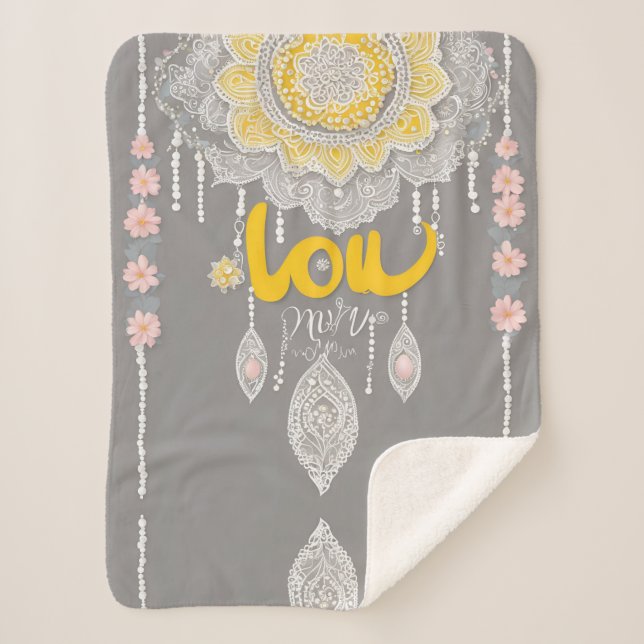 Couverture Sherpa Sunny Grey Lace IA art (Devant)