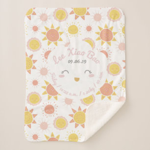 Couverture Sherpa Sunny Smiles Bébé Fille Naissance Statistiques Kee