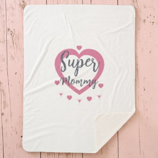 Couverture Sherpa Super Maman Cadeau Personnalisé de Meilleure Mère