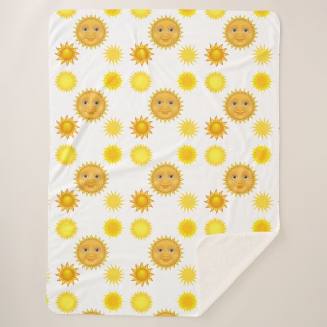 Couverture Sherpa Superbe et envoûtant Motif solaire souriant (Devant)