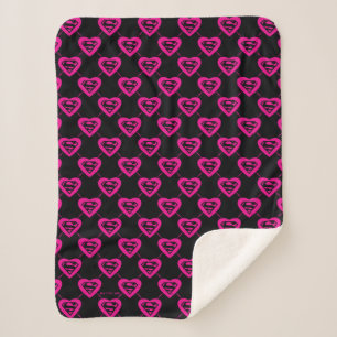 Couverture Sherpa Supergirl Hearts Motif diagonal