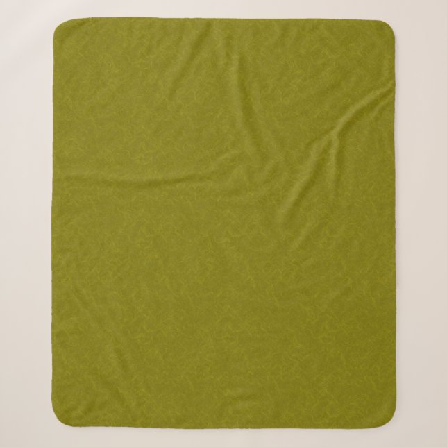 Couverture Sherpa Surface vert olive avec un motif subtil tourbillon (Devant)