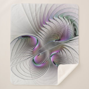 Couverture Sherpa Surreal Shy Beauty Moderne Art Fractal Abstrait