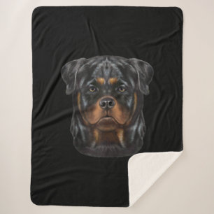 Couverture Sherpa Sweat - shirt à capuche Zip Face Chien Rottweiler