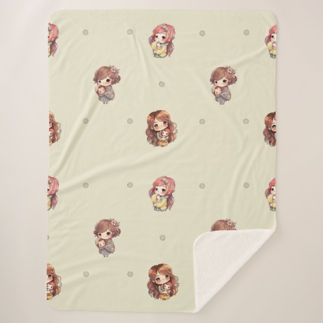 Couverture Sherpa Sweet Maman Et Bébé Blanket Sherpa (Devant)