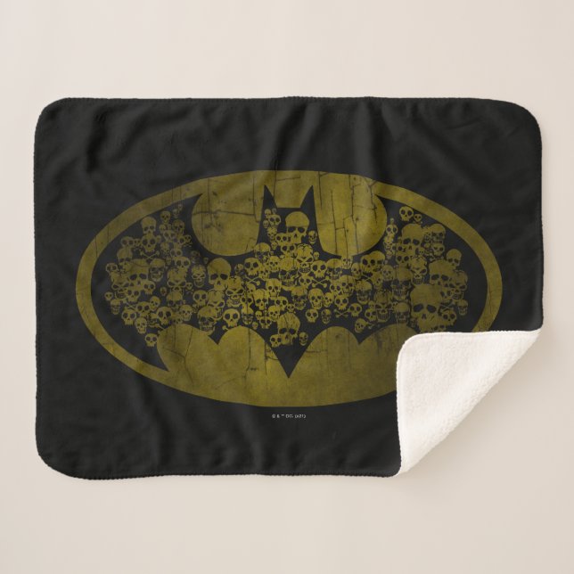 Couverture Sherpa Symbole Batman | Crânes dans le logo de chaume (Devant (Horizontal))
