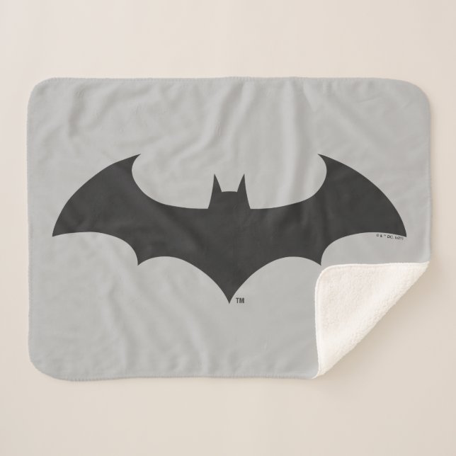 Couverture Sherpa Symbole Batman | Logo Simple Bat Silhouette (Devant (Horizontal))