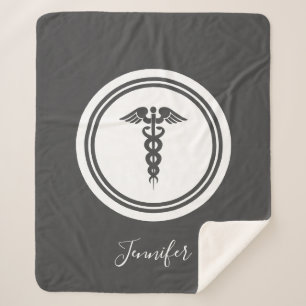 Couverture Sherpa Symbole de Caduceus Médicale, médecin-infirmière, 