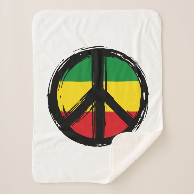 Couverture Sherpa Symbole de la Paix avec le style de aggae (Devant)