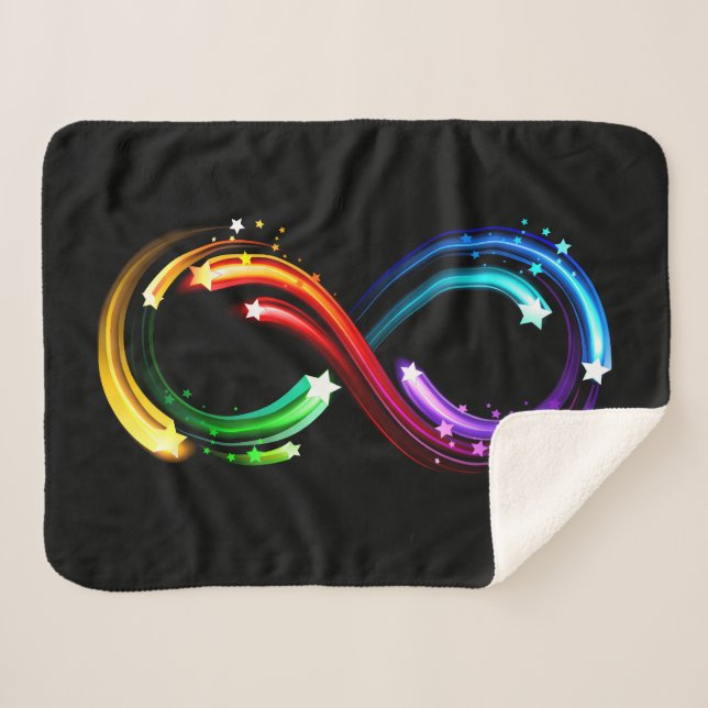 Couverture Sherpa Symbole de l'infini de comètes arc-en-ciel (Devant (Horizontal))