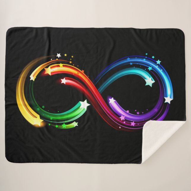 Couverture Sherpa Symbole de l'infini des comètes arc-en-ciel (Devant (Horizontal))