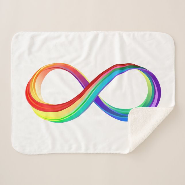 Couverture Sherpa Symbole d'infinité arc-en-ciel stratifié (Devant (Horizontal))