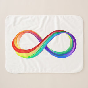 Couverture Sherpa Symbole d'infinité arc-en-ciel stratifié