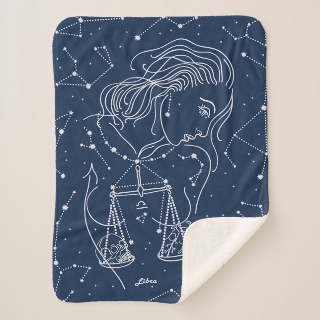 Couverture Sherpa Symbole du zodiaque Libra (Devant)