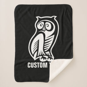 Couverture Sherpa Symbole hibou blanc