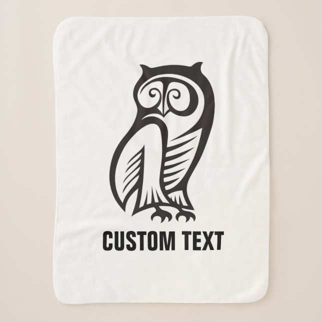 Couverture Sherpa Symbole hibou noir (Devant)