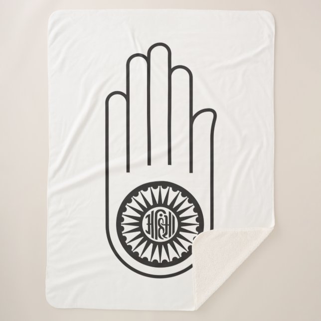Couverture Sherpa Symbole jaïn d'Ahimsa (Main de non-violence) (Devant)