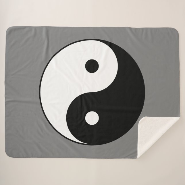 Couverture Sherpa SYMBOLE YIN ET Yang (Taijitu taoïste chinois) (Devant (Horizontal))