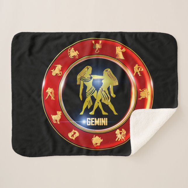 Couverture Sherpa SYMBOLE Zodiaque Gemini Astrologie (Devant (Horizontal))