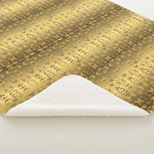 Couverture Sherpa Symboles d'or africains ethniques d'Adinkra (3/4)