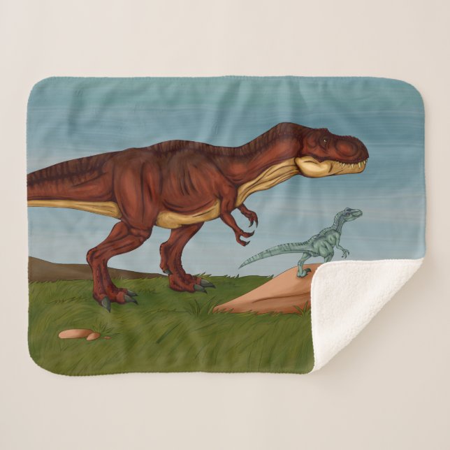 Couverture Sherpa T-Rex et Velociraptor (Devant (Horizontal))