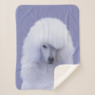Couverture Sherpa Tableau blanc standard de caniche - Art original d