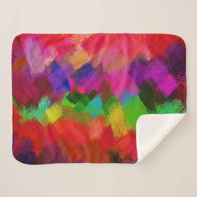 Couverture Sherpa Tableau coloré Abstrait #3 (Devant (Horizontal))