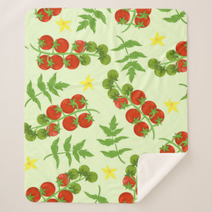 Couverture Sherpa Tango de tomate : Impression végétale Vintage