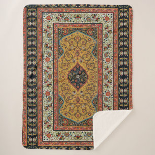 Couverture Sherpa Tapis Élegant Tapisserie Perse Antique Riche