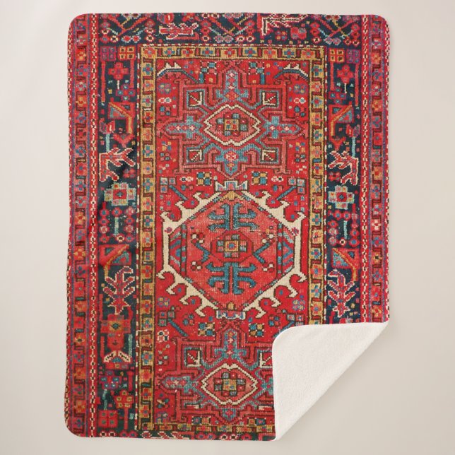 Couverture Sherpa Tapis persan turc oriental antique (Devant)