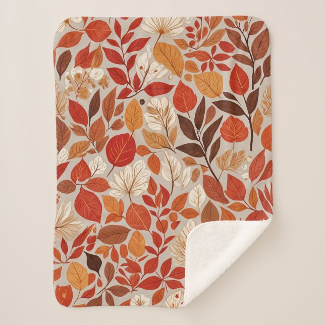 Couverture Sherpa Tapisserie d'automne (Devant)