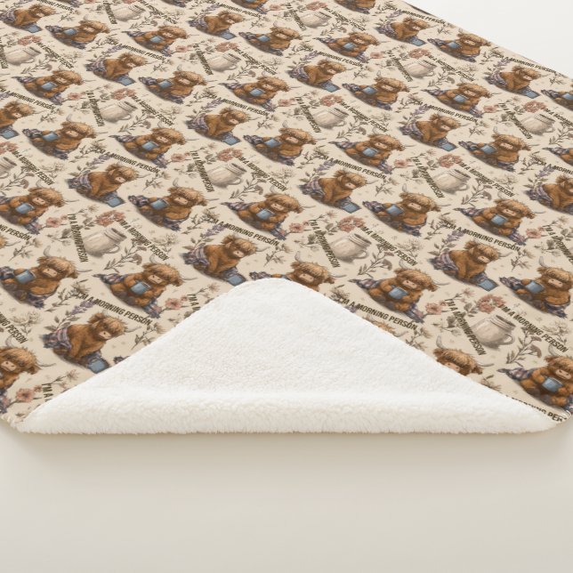 Couverture Sherpa Tapisserie de vache highland pour café du matin St (3/4)
