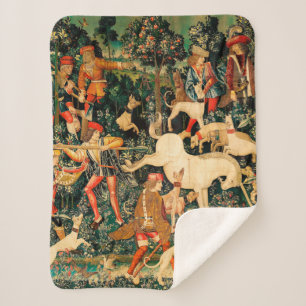 Couverture Sherpa Tapisseries Unicorn Classique médiéval défend la c