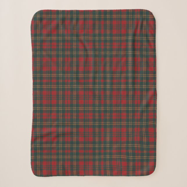 Couverture Sherpa Tartan à carreaux rouge et vert (Devant)