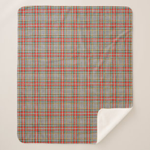 Couverture Sherpa Tartan écossais : motif rouge-vert-jaune.