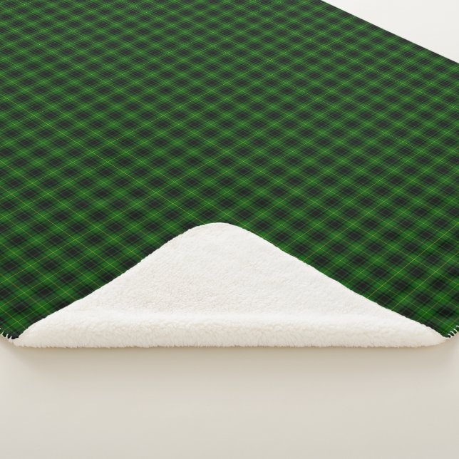 Couverture Sherpa tartan vert écossais MacArthur (3/4)