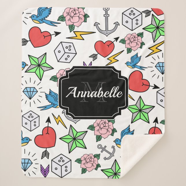 Couverture Sherpa Tatouage de la vieille école (Devant)